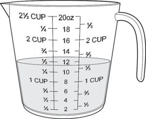 A jug mearing cups liquid